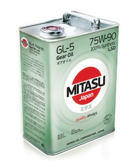 MJ-411-4 MITASU GEAR OIL  GL-5  75W-90  LSD   -- 4 литр   Высококачественное синтетическое Японское масло  Премиум класса
