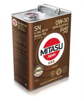 MJ-103-4 MITASU  GOLD  SN  0W-30    ILSAC  GF-5    (PAO)  -- 4 литр    Высококачественное синтетическое Японское масло  Премиум класса