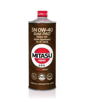 MJ-104-1 MITASU  GOLD  SN  0W-40    (PAO)   --1 литр    Высококачественное синтетическое Японское масло  Премиум класса