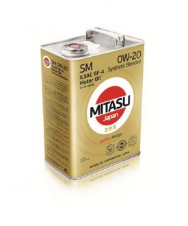 MJ-123-4 MITASU MOTOR OIL  SM  0W-20   ILSAC GF-4  -- 4 литр   Высококачественное Японское масло  Премиум класса