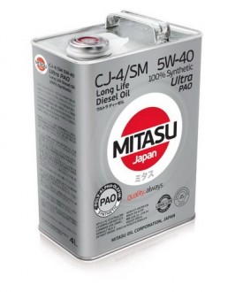 MJ-211-4 MITASU  ULTRA  DIESEL  CJ-4/SM  5W-40    (PAO)  -- 4 литр   Высококачественное синтетическое  Японское масло   Премиум класса для дизельных двигателей