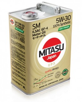 MJ-M11-4 MITASU  MOLY-TRiMER  SM  5W-30  ILSAC GF-4  -- 4 литр    Высококачественное синтетическое Японское масло  Премиум класса