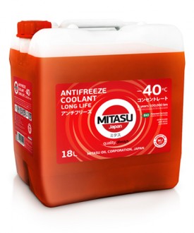 MJ-641-18 MITASU RED  LLC  -40C  -- 18 литр   Высококачественный красный  антифриз из Японии  Премиум класса