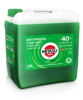 MJ-642-18 MITASU  GREEN LCC -40C  -- 18 литр   Высококачественный зеленый антифриз из Японии  Премиум класса