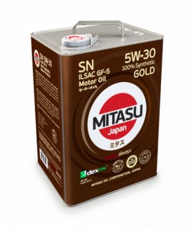 MJ-101-6 MITASU  GOLD  SN  5W-30    ILSAC GF-5  Dexos 1  -- 6 литр   Высококачественное синтетическое Японское масло  Премиум класса