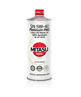 MJ-112-1 MITASU PLATINUM PAO SN 5W-40 Dexos 2  -- 1 литр   Высококачественное синтетическое Японское масло  Премиум класса