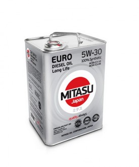 MJ-210-6 MITASU  EURO LL DIESEL 5W-30  (PAO) VW504/507  -- 6 литр   Высококачественное синтетическое  Японское масло   Премиум класса для дизельных двигателей