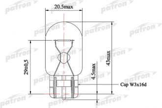 Лампа накаливания  (10шт в упаковке) W21W 12V NVA CP W3x16d