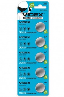 Батарейки литиевые VIDEX CR2025 (5 шт.) арт. 148097