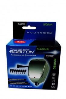 DN1000-Универсальный блок питания ROBITON 3,0 до 12,0 вольт 1000мА арт. 148623