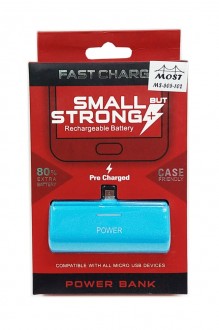 605-102 3000mAh Power Bank (Зарядное устройство) (голубой) Micro USB арт. 148852