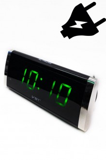 VST-730-4 Электронные часы светящиеся сетевые (Зелёный ярки) арт. 148967