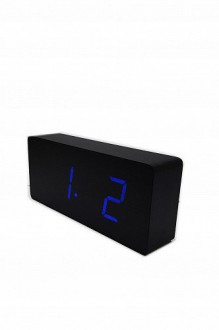 VST-865-5 Деревянные часы с будильником (черный/синий) арт. 149597