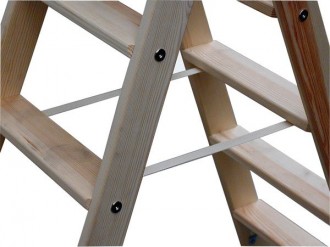 Стремянка деревянная KRAUSE 3 ступени, двухсторонняя (818201)