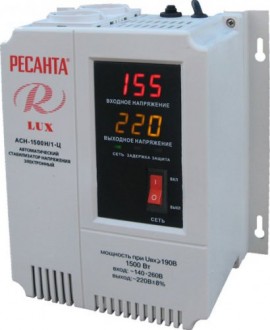 Стабилизатор напряжения однофазный РЕСАНТА АСН- 1 500 Н/1-Ц Lux (63/6/20)