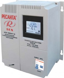 Стабилизатор напряжения однофазный РЕСАНТА АСН- 3 000 Н/1-Ц Lux (63/6/21)