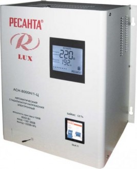 Стабилизатор напряжения однофазный РЕСАНТА АСН- 8 000 Н/1-Ц Lux (63/6/17)