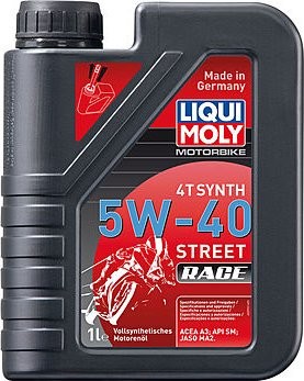 Масло для мотоциклов LIQUI-MOLY SAE 5W40 Motorbike 4T Synth Street Race 1 л 2592 синтетическое (2592)
