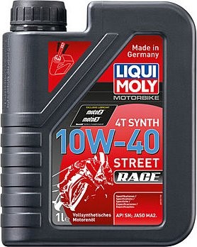 Масло для мотоциклов LIQUI-MOLY SAE 10W40 Motorbike 4T Synth Street Race 1 л 20753 синтетическое (20753)
